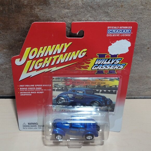 Johnny Lightning Willys Gassers II 1933 Speedy White Lightning Chase Blue 2002 - Picture 10 of 11
